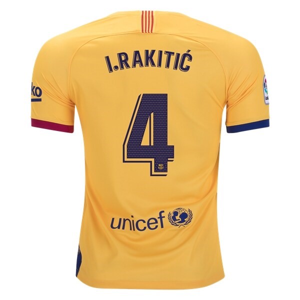 Camiseta Barcelona NO.4 I.Rakitic 2ª 2019-2020 Amarillo